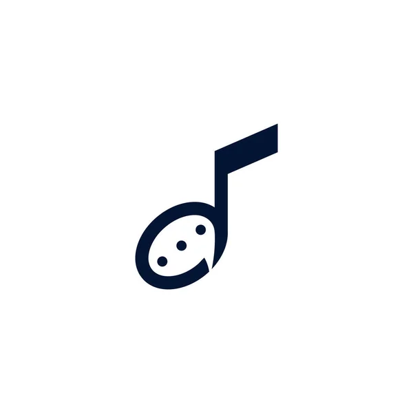 Musica Chat Logo Disegno Modello Vettoriale Illustrazione — Vettoriale Stock