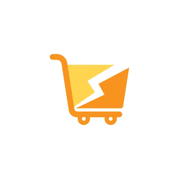 Carrello Flash Logo Design Modello Vettoriale Illustrazione — Vettoriale Stock