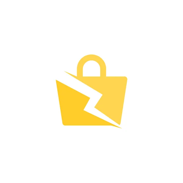 Einkaufstasche Flash Logo Design Vorlage Vektor Illustration — Stockvektor