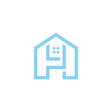 İlk h evi logosu tasarım şablonu çizimi