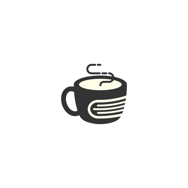 Book Cafe Logo Design Template Vector Illustration — Stock Vector