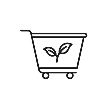 Cart çizgisi sanat ekolojisi ikonu tasarım şablon çizimi illüstrasyonu