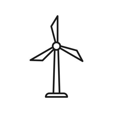 Yel değirmenleri çizgisi sanat ekolojisi ikonu tasarım şablon çizimi illüstrasyonu