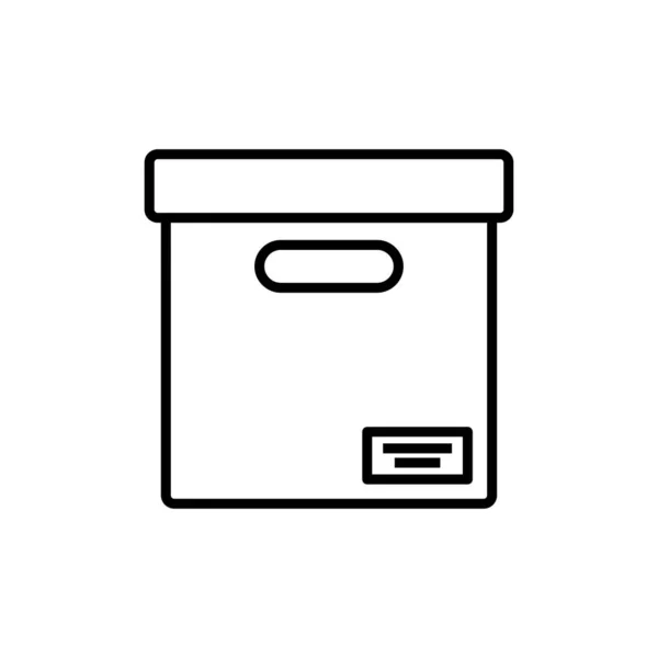 Box Line Art Office Stationery Icon Design Template Vector Illustration — 图库矢量图片