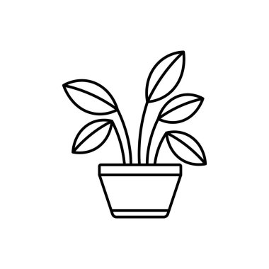 Plant line art icon design template vector illustration