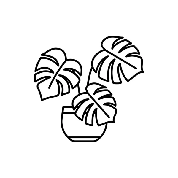 Plant Line Art Icon Design Template Vector Illustration — Stock Vector