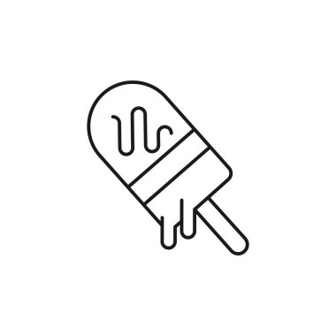 Popsicle Stick line art summer holidays icon design template vector illustration