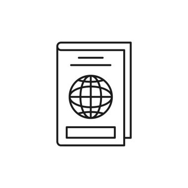 Passport line art summer holidays icon design template vector illustration