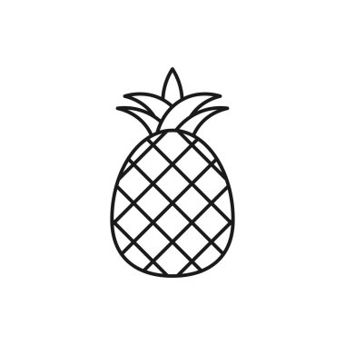 Pineapple line art summer holidays icon design template vector illustration