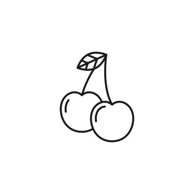 Cherry line art foods and beverages icon design template vector illustration