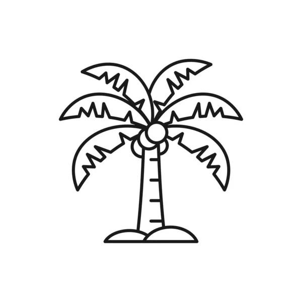 Coconut Line Art Summer Holidays Icon Design Template Vector Illustration — Wektor stockowy