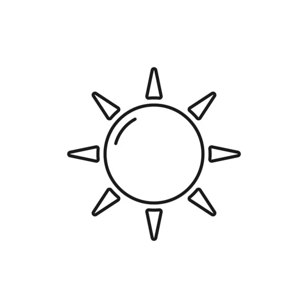 Sun Line Art Summer Holidays Icon Design Template Vector Illustration — Stockový vektor