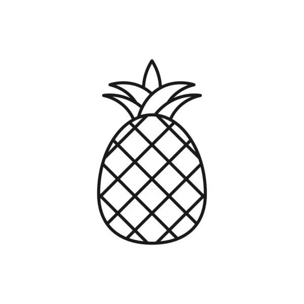 Pineapple Line Art Summer Holidays Icon Design Template Vector Illustration — Stockvektor