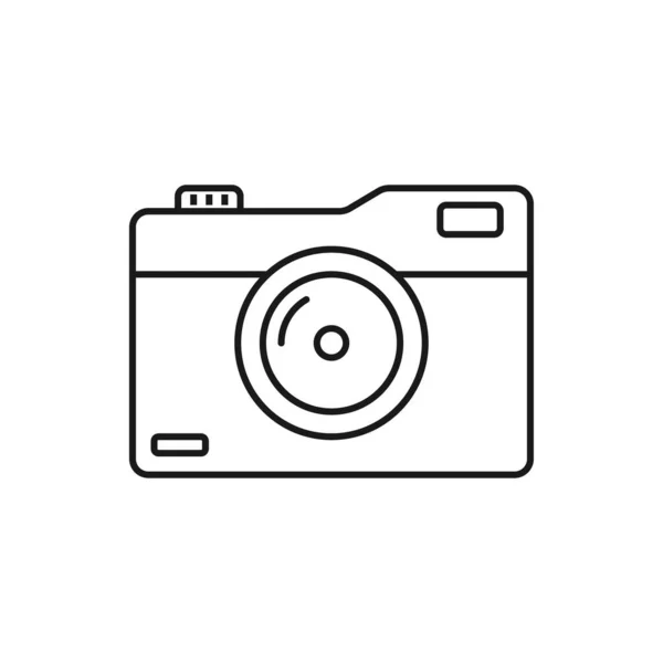 Camera Line Art Summer Holidays Icon Design Template Vector Illustration — Stock vektor