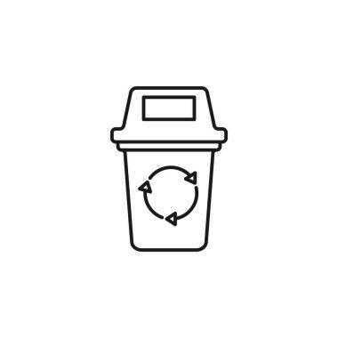 Recycle Bin line art ecology icon design template vector illustration