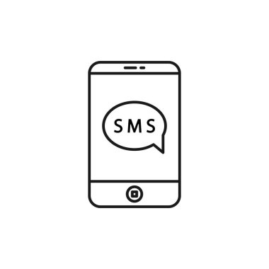 Sms line art contact us icon design template vector illustration