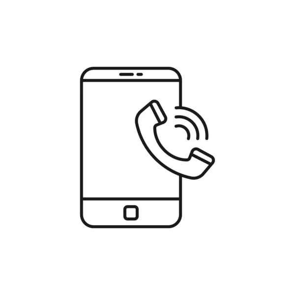 Telephone Call Line Art Contact Icon Design Template Vector Illustration — 스톡 벡터