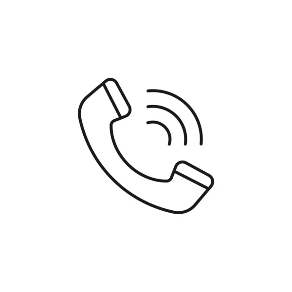 Phone Call Line Art Contact Icon Design Template Vector Illustration — Stockvektor