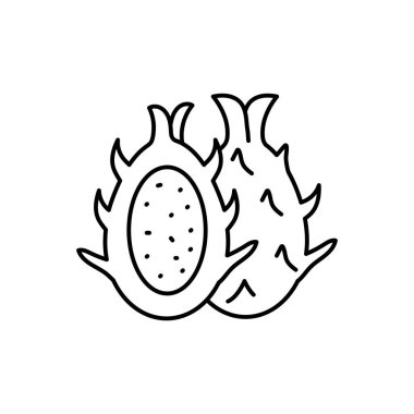 Dragon Fruit line art icon design template vector illustration