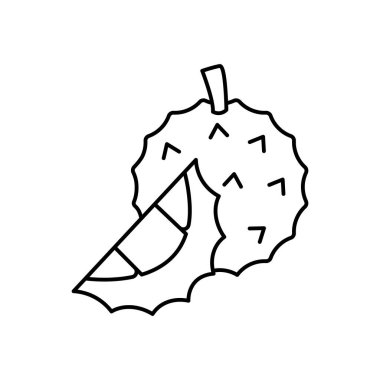 Durian line art icon design template vector illustration
