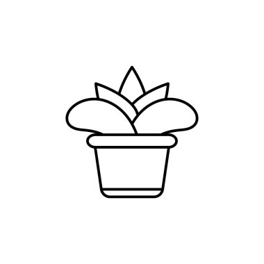 Plant line art icon design template vector illustration