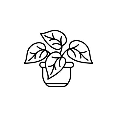 Plant Home line art icon design template vector illustration