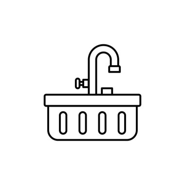Sink line art butcher icon design template vector illustration