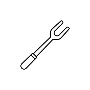 Fork line art butcher icon design template vector illustration