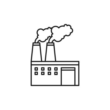Pollution line art icon design template vector illustration