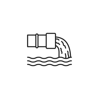 Water Pollution line art icon design template vector illustration