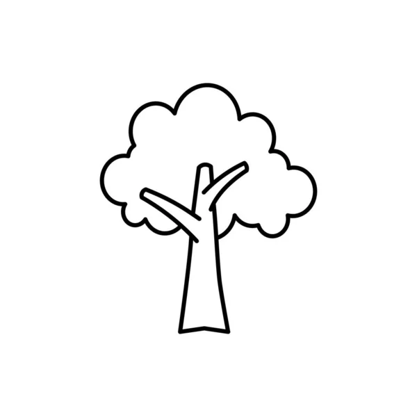 Tree Line Art Icon Design Template Vector Illustration — Vettoriale Stock