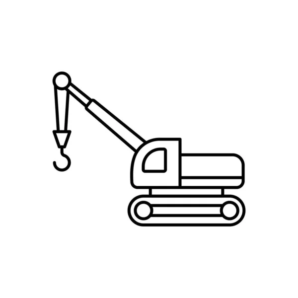 Crane Line Art Icon Design Template Vector Illustration — Archivo Imágenes Vectoriales