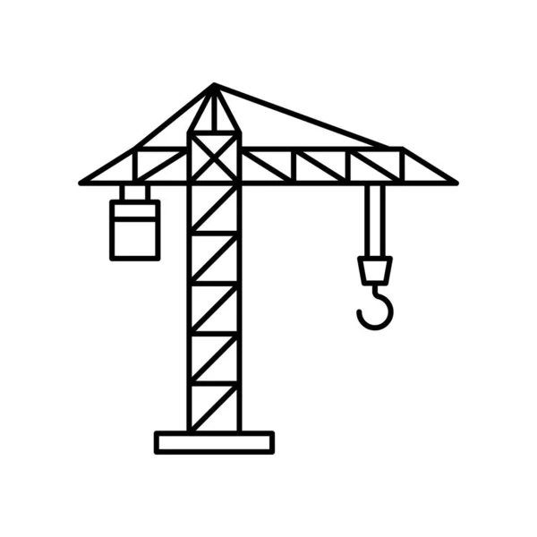 Crane Line Art Icon Design Template Vector Illustration — Stok Vektör