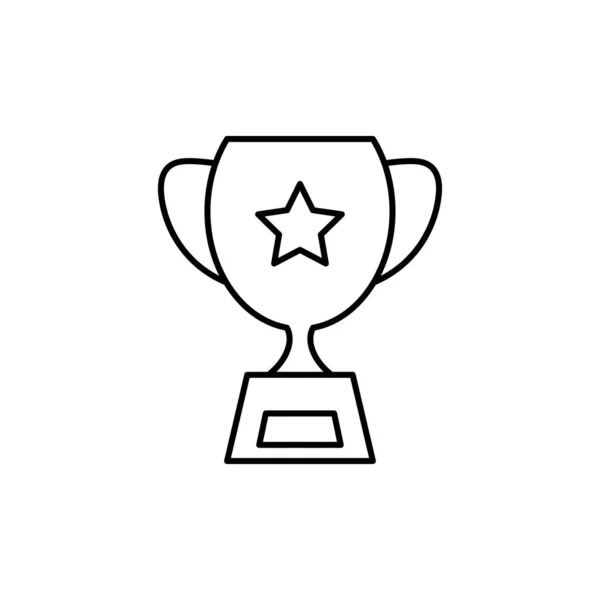 Trophy Line Art Icon Design Template Vector Illustration — Wektor stockowy