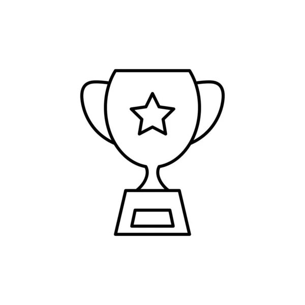 Trophy Line Art Icon Design Template Vector Illustration — ストックベクタ