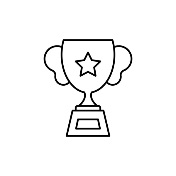 Trophy Line Art Icon Design Template Vector Illustration — ストックベクタ