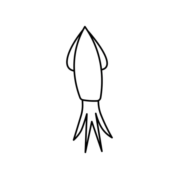 Squid Line Art Icon Design Template Vector Illustration — Vetor de Stock