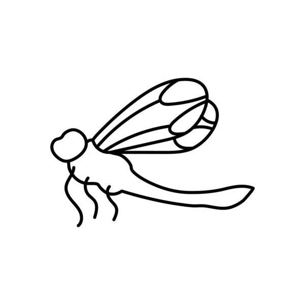 Dragon Fly Line Art Icon Design Template Vector Illustration — Stockvektor