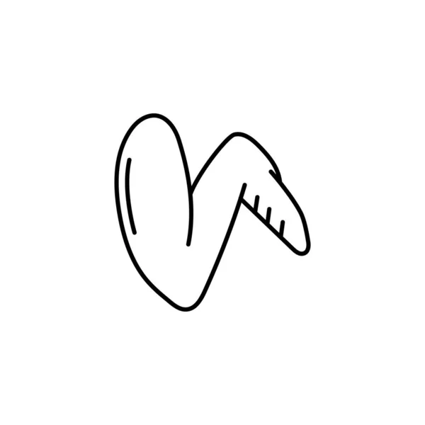 Куриные Крылья Линии Искусства Мясник Иконка Дизайн Шаблона Векторной Иллюстрации — стоковый вектор