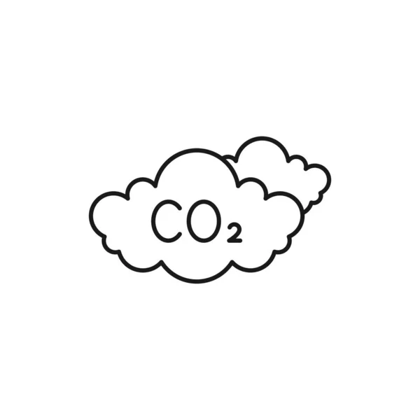 Pollution Line Art Icon Design Template Vector Illustration — ストックベクタ