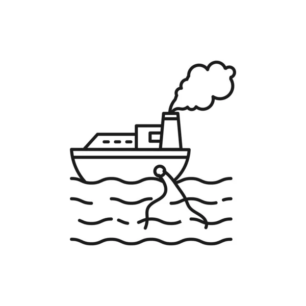 Pollution Line Art Icon Design Template Vector Illustration — Image vectorielle