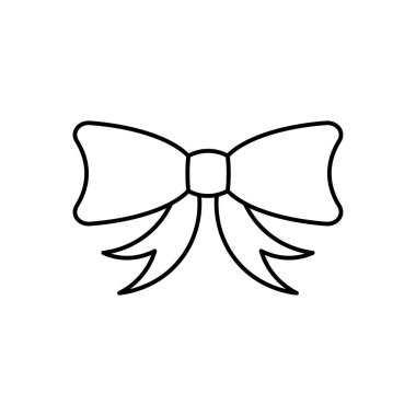 Ribbon Bow line art ribbon icon design template vector illustration