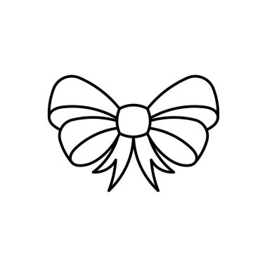 Ribbon Bow line art ribbon icon design template vector illustration