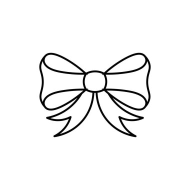 Ribbon Bow line art ribbon icon design template vector illustration