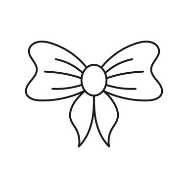 Ribbon Bow line art ribbon icon design template vector illustration