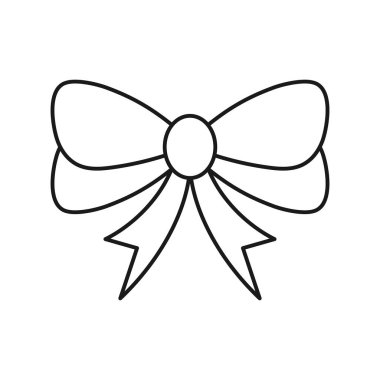 Ribbon Bow line art ribbon icon design template vector illustration