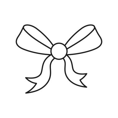 Ribbon Bow line art ribbon icon design template vector illustration
