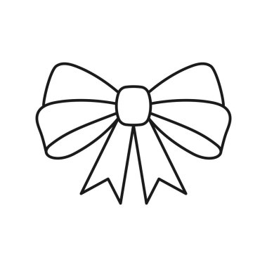 Ribbon Bow line art ribbon icon design template vector illustration