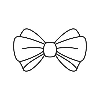 Ribbon Bow line art ribbon icon design template vector illustration