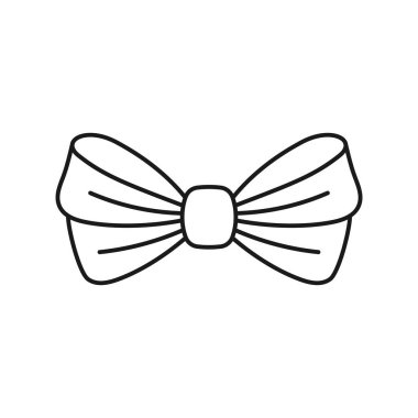 Ribbon Bow line art ribbon icon design template vector illustration